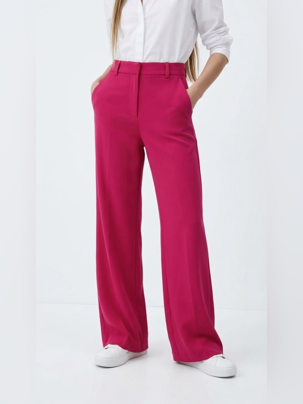 ALICE + OLIVIA Dylan High Waist Wide Leg Pant in Wild Pink | Size 2
